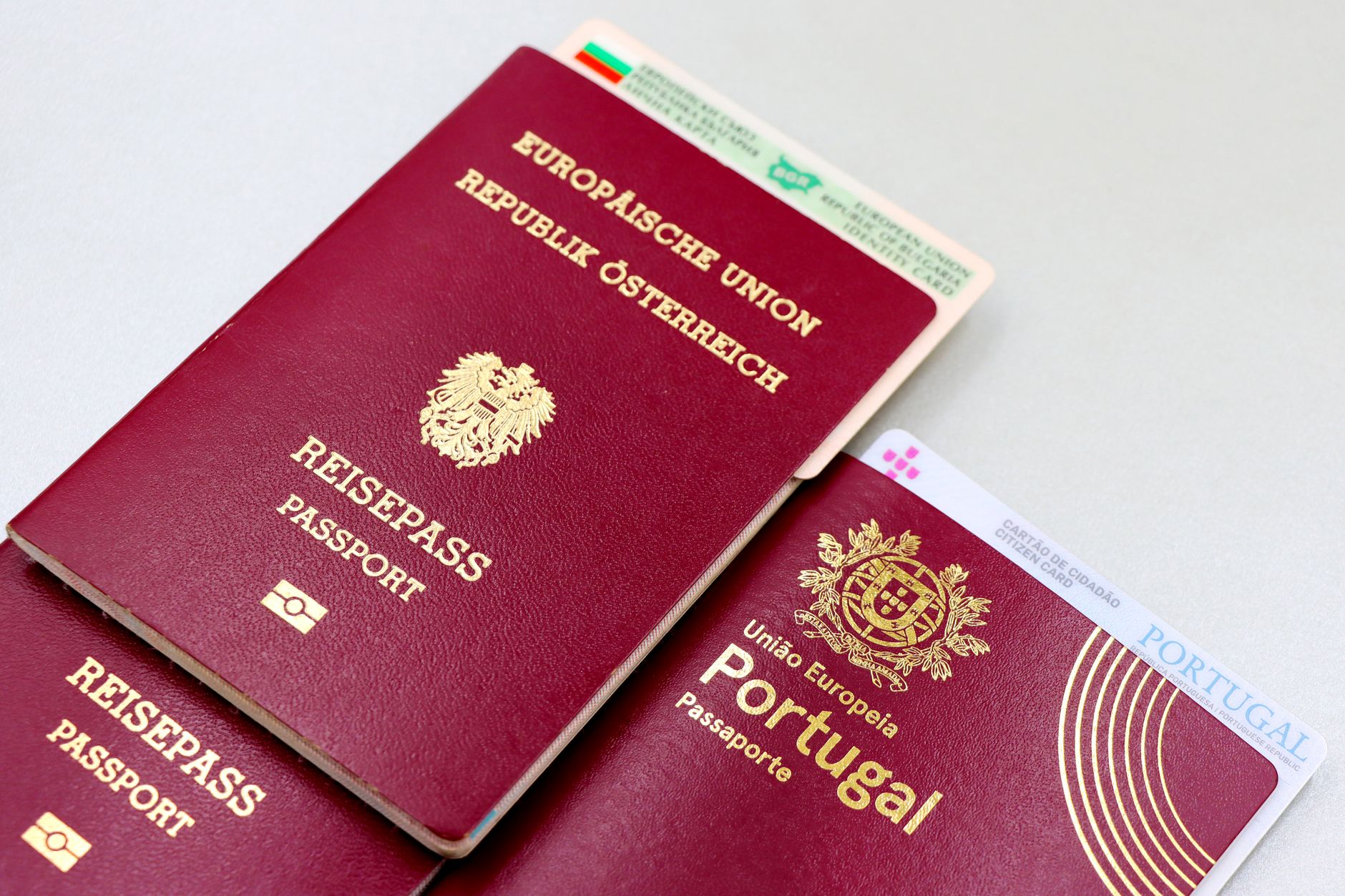 Close-up of passports and an ID card representing non-resident founders